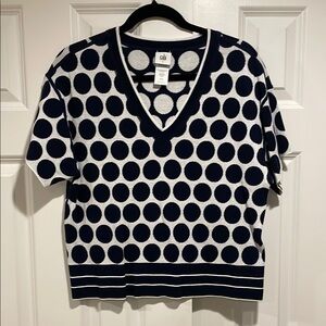 Navy Polka Dot Women's Top